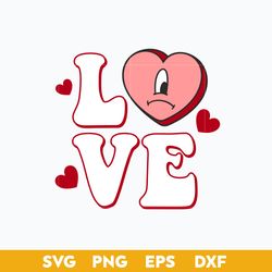 Bunny Heart Love SVG, Bad Bunny Valentine SVG, Valentine SVG, PNG DXF EPS Digital File