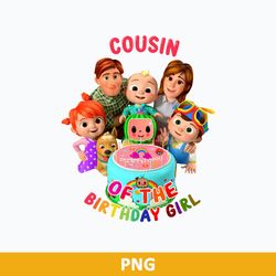 Cusin Of The Birthday Girl PNG, Cocomelon Birthday Family PNG, Cocomelon PNG
