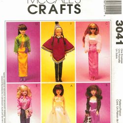 Digital Vintage Sewing Patterns MC Calls 3041 Clothes for Barbie and Fashion Dolls 11 1\2 inches