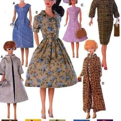 Digital Vintage Sewing Patterns Vogue 7010 Clothes for Barbie and Fashion Dolls 11 1\2 inches
