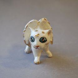 Kitten statuette Cat Angel Porcelain figurine Winged kitten Small figurine Animal figurines cat lover gift