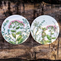 Wall decor with wild flowers Set of 2.Botanical wall art. Botanical bas-relief.