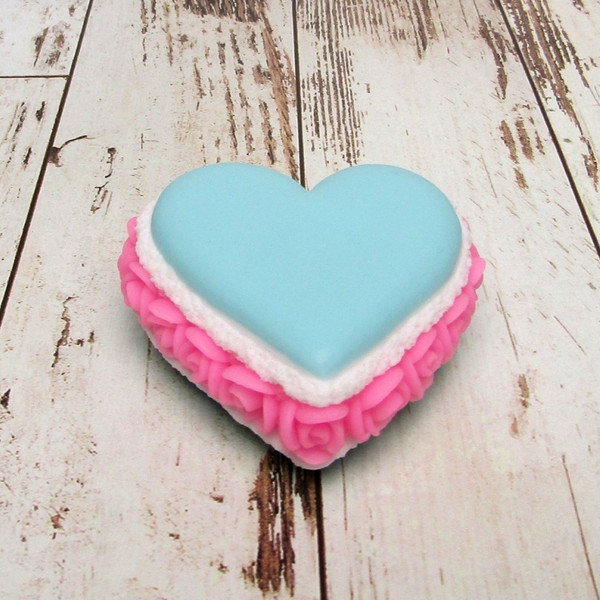 Heart shaped macaron soap