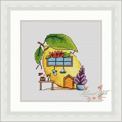 Lemon. Fairytale houses. Cross stitch pattern pdf & css