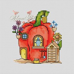 Pepper. Fairytale houses. Cross stitch pattern pdf & css