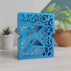 3d papercraft number 8 template, svg for cricut, dxf for silhouette, fcm for brother, pdf cut files