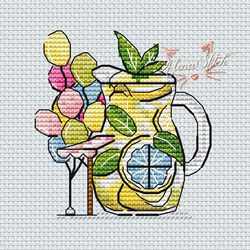 Lemonade. Fairytale houses. Cross stitch pattern pdf & css