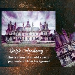 Digital painting poster old palace European castle