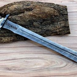 Custom Hand Forged, Damascus Steel Functional Sword 32 inches, Viking Sword, Swords Battle Ready, With Sheath