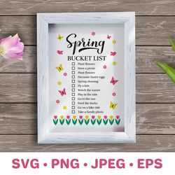 spring bucket list svg. seasonal planner. funny things to do