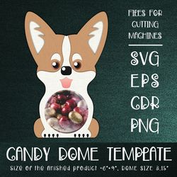 Corgi Dog Candy Dome | Paper Craft Template