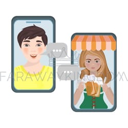 beer shop online trading smartphone vector illustration set
