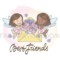 best friends children birthday party vector illustration set