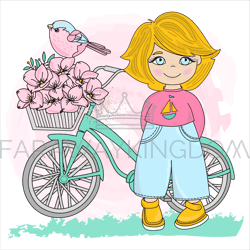 bird party valentine day holiday vector illustration set