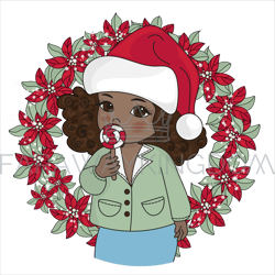 black christmas portrait mermaid wreath vector illustration set