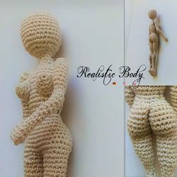 Realistic Doll Base Body. Crochet pattern