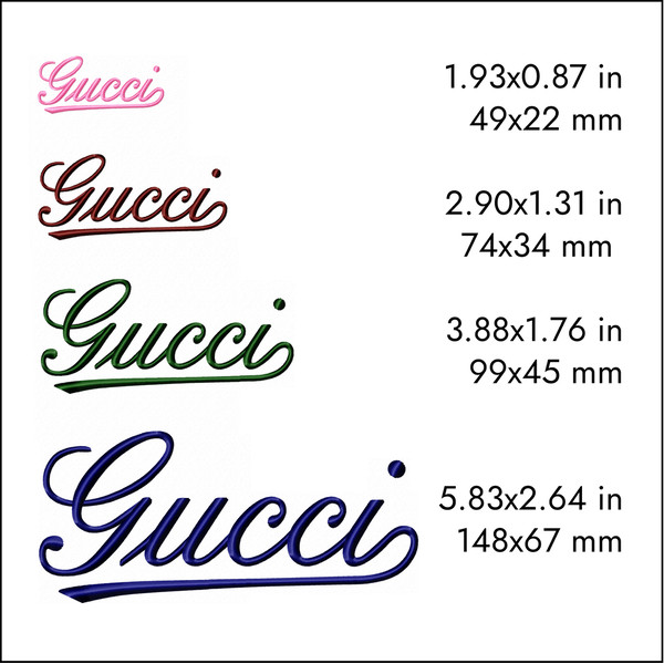 gucci brand logo italic machine embroidery designs
