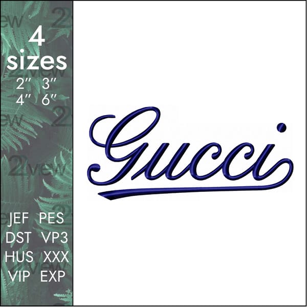 Gucci Embroidery Design, fashion brand logo italic font - Inspire Uplift