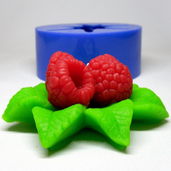 Raspberry on leaves soap and silicone mold
