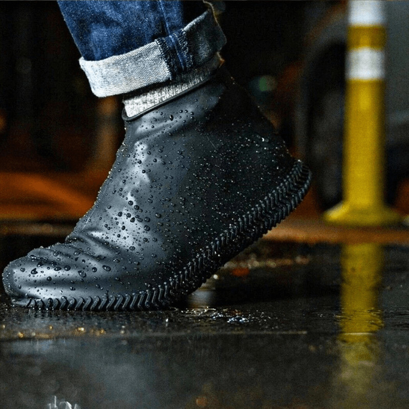 Waterproof Reusable Silicone Shoe Covers Black