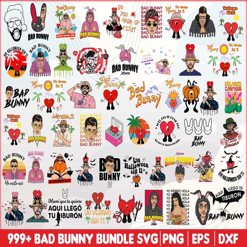 999 Bad Bunny Png Bundle, Un verano Sin Ti Png Bundle, Bad Bunny Designs, Bad Bunn.jpg