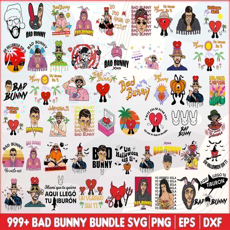 999 Bad Bunny Png Bundle, Un verano Sin Ti Png Bundle, Bad Bunny Designs, Bad Bunn.jpg