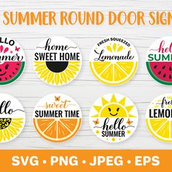 summer round sign svg bundle. farmhouse welcome sign