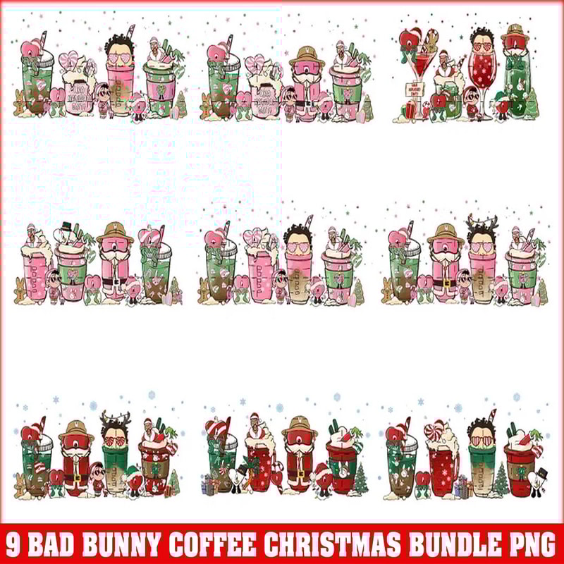 Christmas PNG, Bad Bunny Coffee Cups Png, Bad Bunny Christmas Png, Un Verano Sin Ti Bad Bunny PNG, Bad Bunny Digital File Downlo.jpg