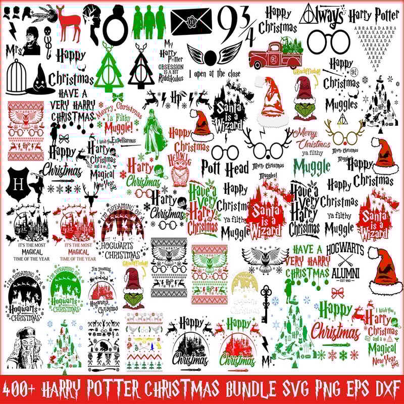 Harry Potter Christmas bundle , Harry Potter Christmas SVG, HP Xmas Svg Png Eps Dxf, Wizard world Svg.jpg