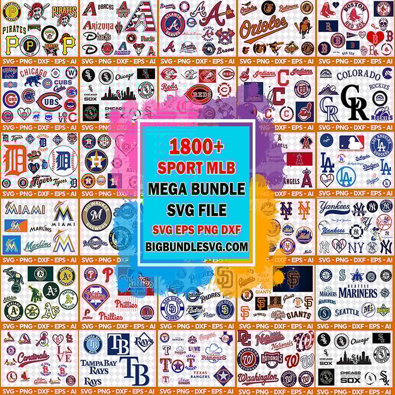 MLB SVG Bundle 1800 MLB SVG, EPS, PNG, DXF for Cricut, Silhouette.jpg