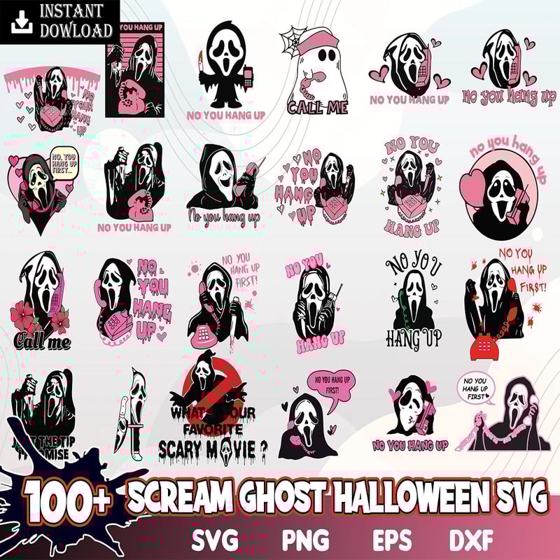 Scream ghost halloween svg, png, eps, dxf, Halloween bundle svg, Halloween images for cricut, Digital file.jpg