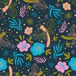 blossom fabric nature flower print seamless pattern vector