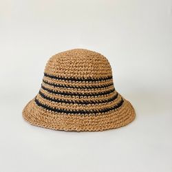 Hat summer hat, crochet hat raffia, straw hat, handmade straw hat