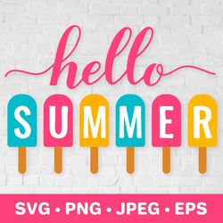 hello summer svg. ice cream svg. funny summer sign
