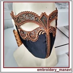 Venetian carnival FSL lace mask along with a protective one 2 parts