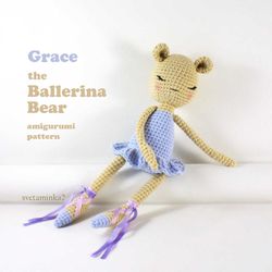 Ballerina Crochet Pattern Amigurumi Ballerina Pattern Bear Crochet Pattern
