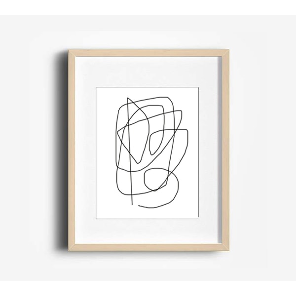 Abstract Line Art Set Of 4 Prints Line Drawing Poster Abstra | Inspire ...