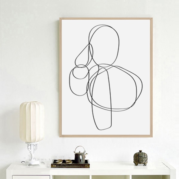 Abstract Line Drawing Minimal Line Art Set Of 4 Prints Squar - Inspire ...