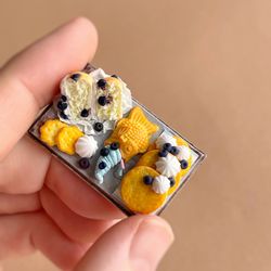 Miniature set of desserts for dolls