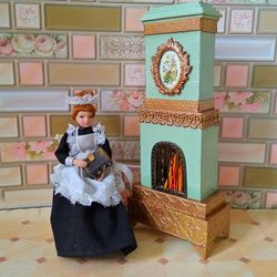 1:12 scale.Fireplace for dollhouse handmade.