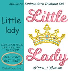 Little Lady machine embroidery design in 8 formats and 4 sizes