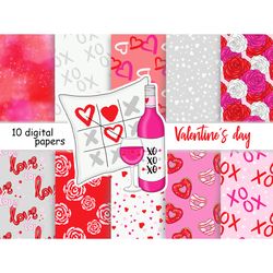 Valentine's Day Digital Paper | Red And Pink Pattern