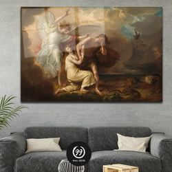 The Expulsion of Adam and Eve Tempered Glass Wall Art, Adam and Eve, Modern Wall Art, Panoramic Wall Decor, Abstract Art
