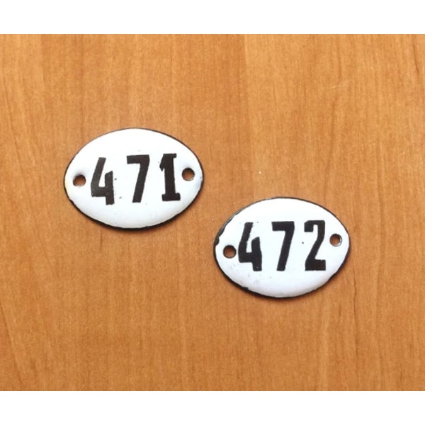 Soviet enamel metal vintage door number signs 471 472 - Inspire Uplift