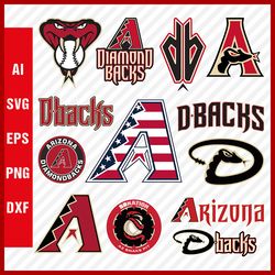 Arizona Diamondbacks SVG Files - Diamondbacks Logo SVG - Diamondbacks PNG Logo, MLB Logo, Clipart Bundle