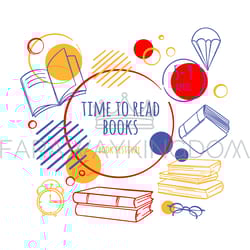 book festival bookstore library concept vector illustration