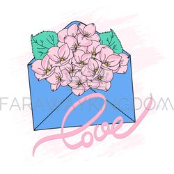BOUQUET Spring Floral Wedding Cartoon Vector Illustration Set