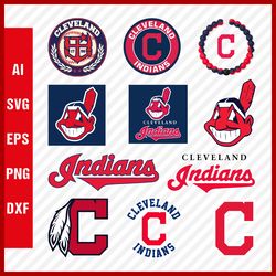 Cleveland Indians SVG Files - Indians Logo SVG - Cleveland Indians PNG Logo, MLB Logo, Clipart Bundle