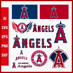 Los Angeles Angels SVG Files - Angels Logo SVG - Los Angeles Angels PNG Logo, MLB Logo, Clipart Bundle