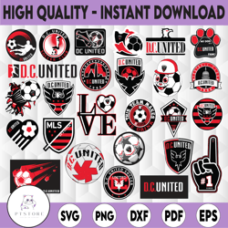 26 files mls logo dc united, dc united svg mls bundle svg, mls team svg, soccer logo